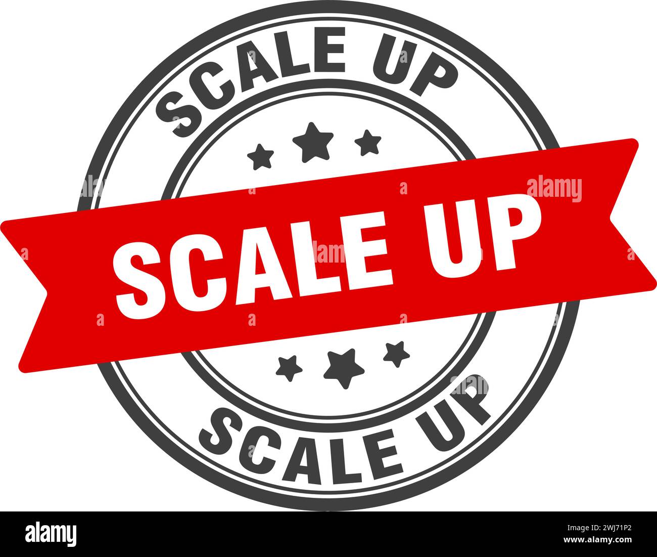 scale up stamp. scale up round sign. label on transparent background ...