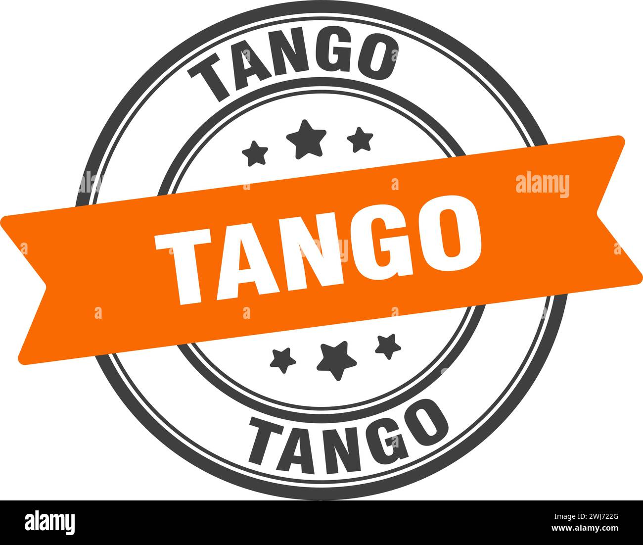 tango stamp. tango round sign. label on transparent background Stock Vector