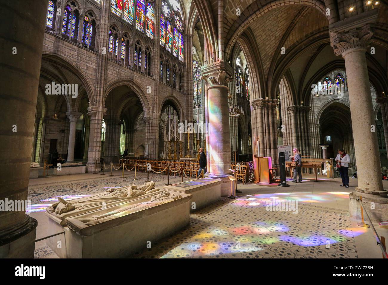 SaintDenis, France. Feb 13, 2024 Today, the new spire of NotreDame de Paris is visible in the