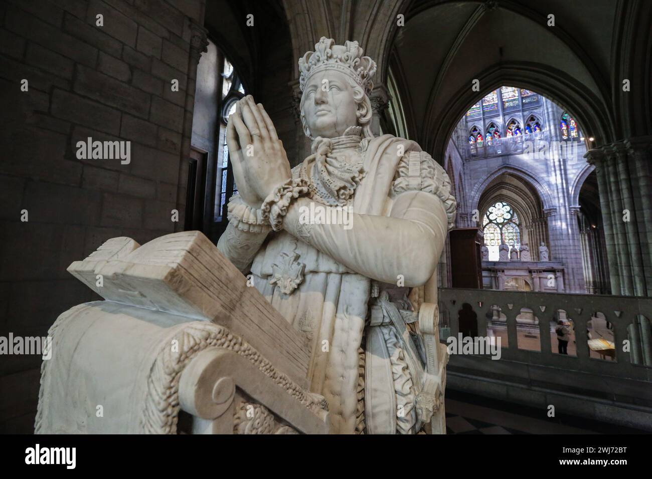 SaintDenis, France. Feb 13, 2024 Today, the new spire of NotreDame de Paris is visible in the