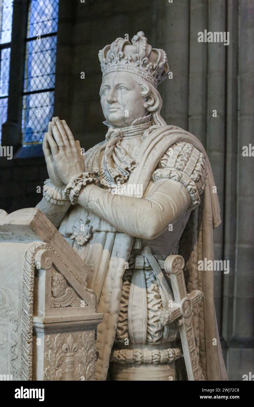 SaintDenis, France. Feb 13, 2024 Today, the new spire of NotreDame de Paris is visible in the