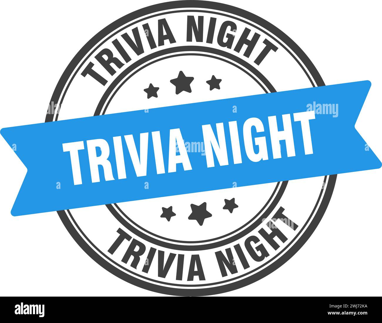 trivia night stamp. trivia night round sign. label on transparent ...