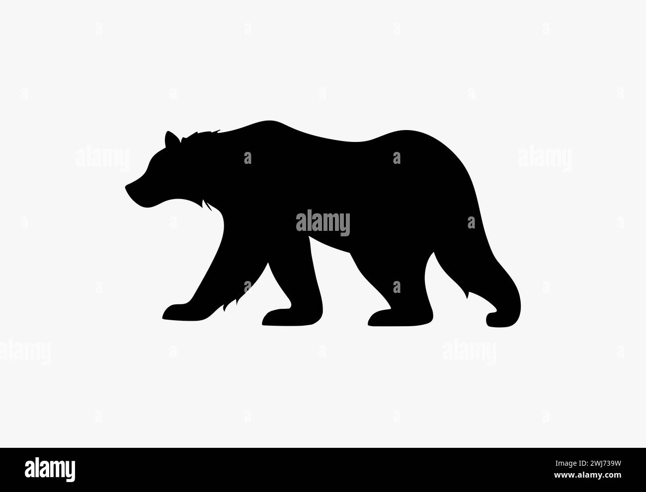 Bear black vector grizzly logo icon. Bear flat silhouette mountain animal illustration shape symbol design. Stock Vector