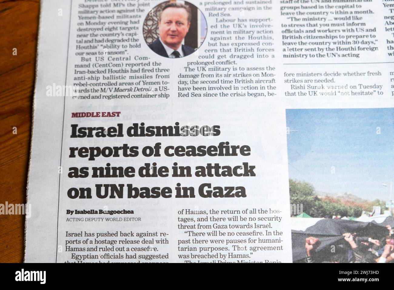 'Israel dismisses reports of ceasefire as nine die in attack on UN base