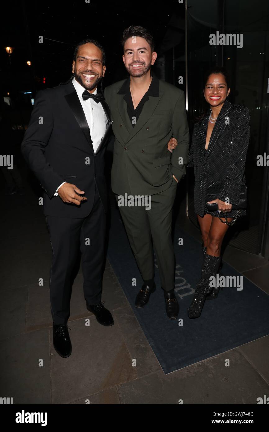Iwan Carrington, Dilly Carter, Robert Bent attend TV Choice Awards at London Hilton Hotel. NO TV