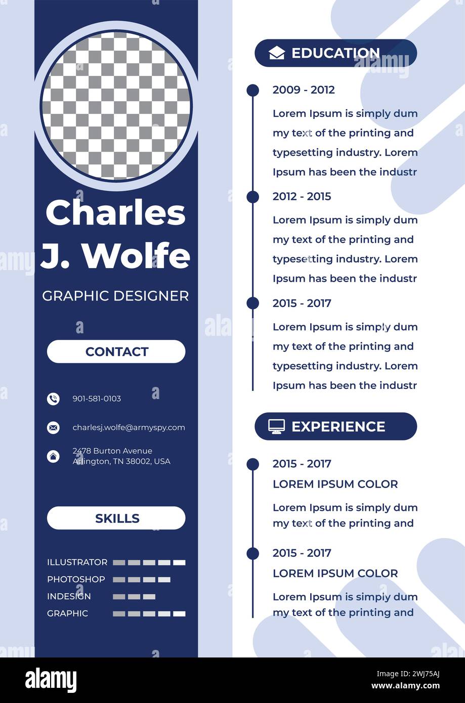 Resume CV Template .Clean Modern Resume and Cover Letter Layout Vector ...