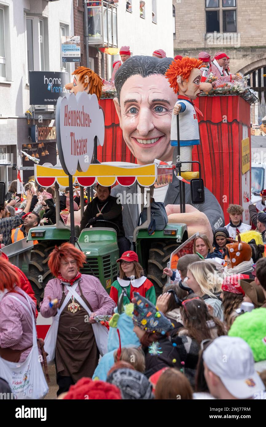 Street carnival parade and party in Cologne, Germany, at Carnival