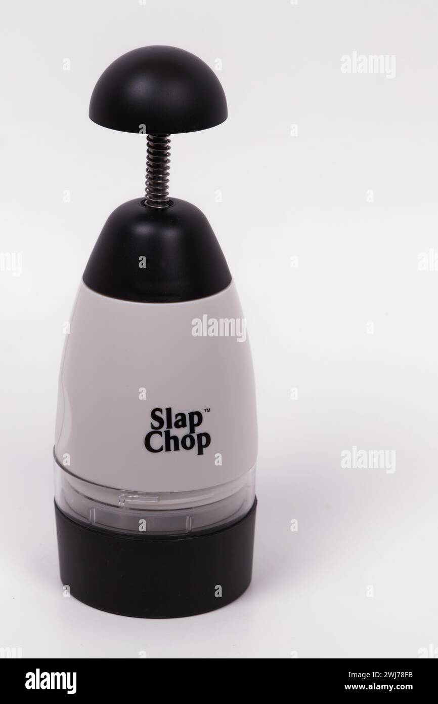 Slap Chop the manual vegetable chopper making America skinny, one slap at a time!. As seen on TV! Stock Photo