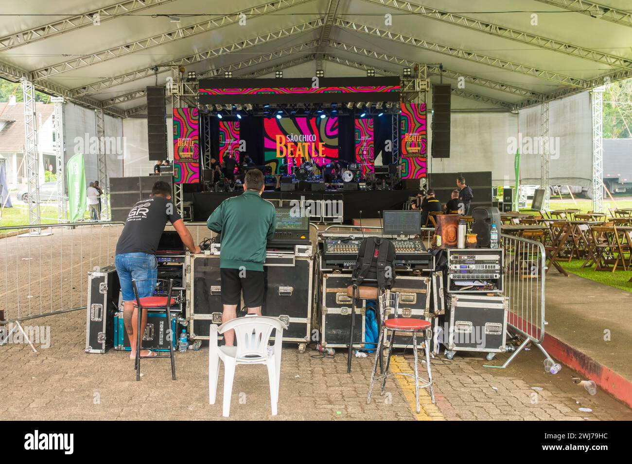 Sao Francisco de Paula, Brazil - January 21, 2024: The stage of Sao