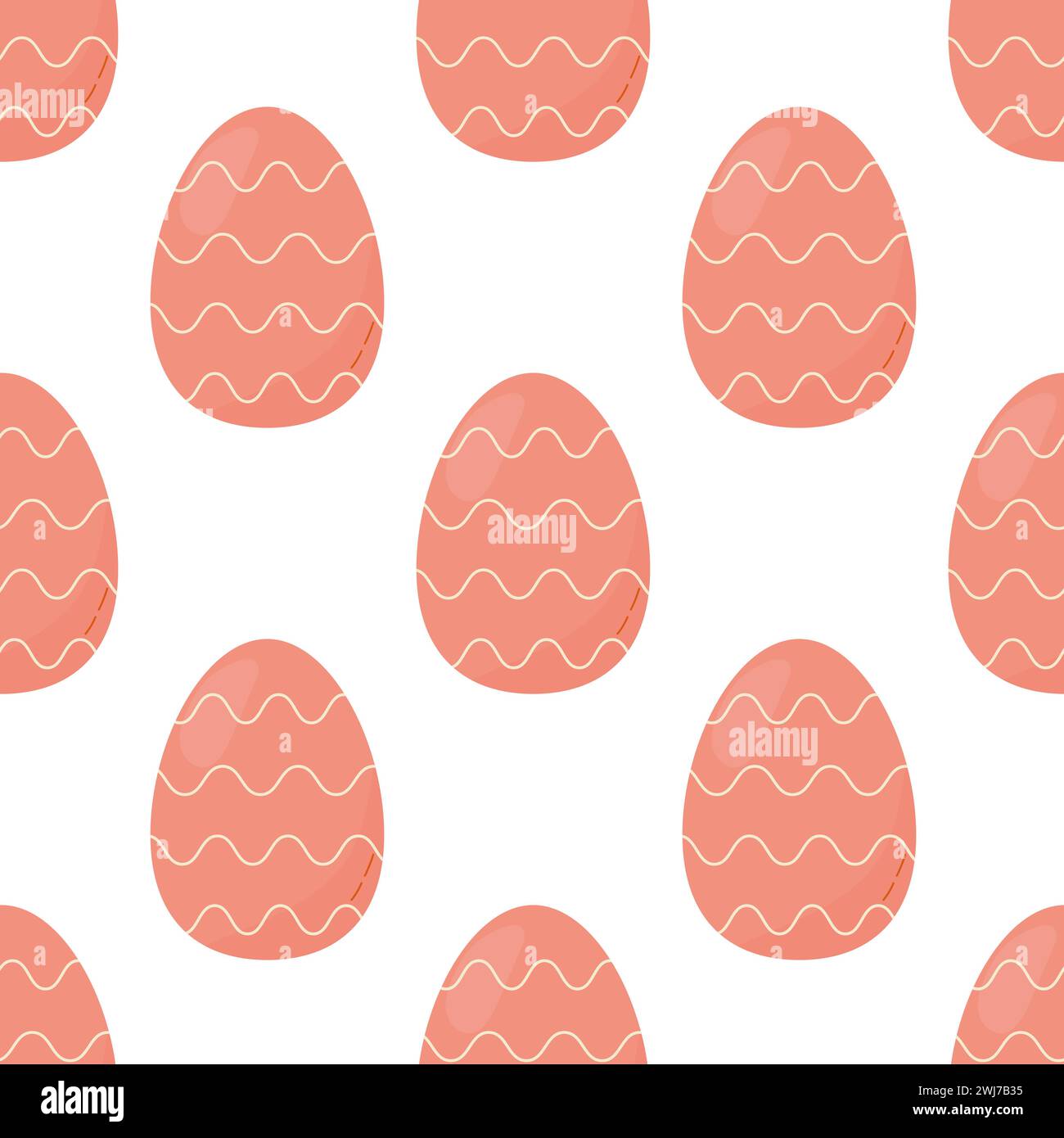 Seamless pattern easter eggs with waves pink. Vector . For your design, wrapping paper, fabric. Stock Vector