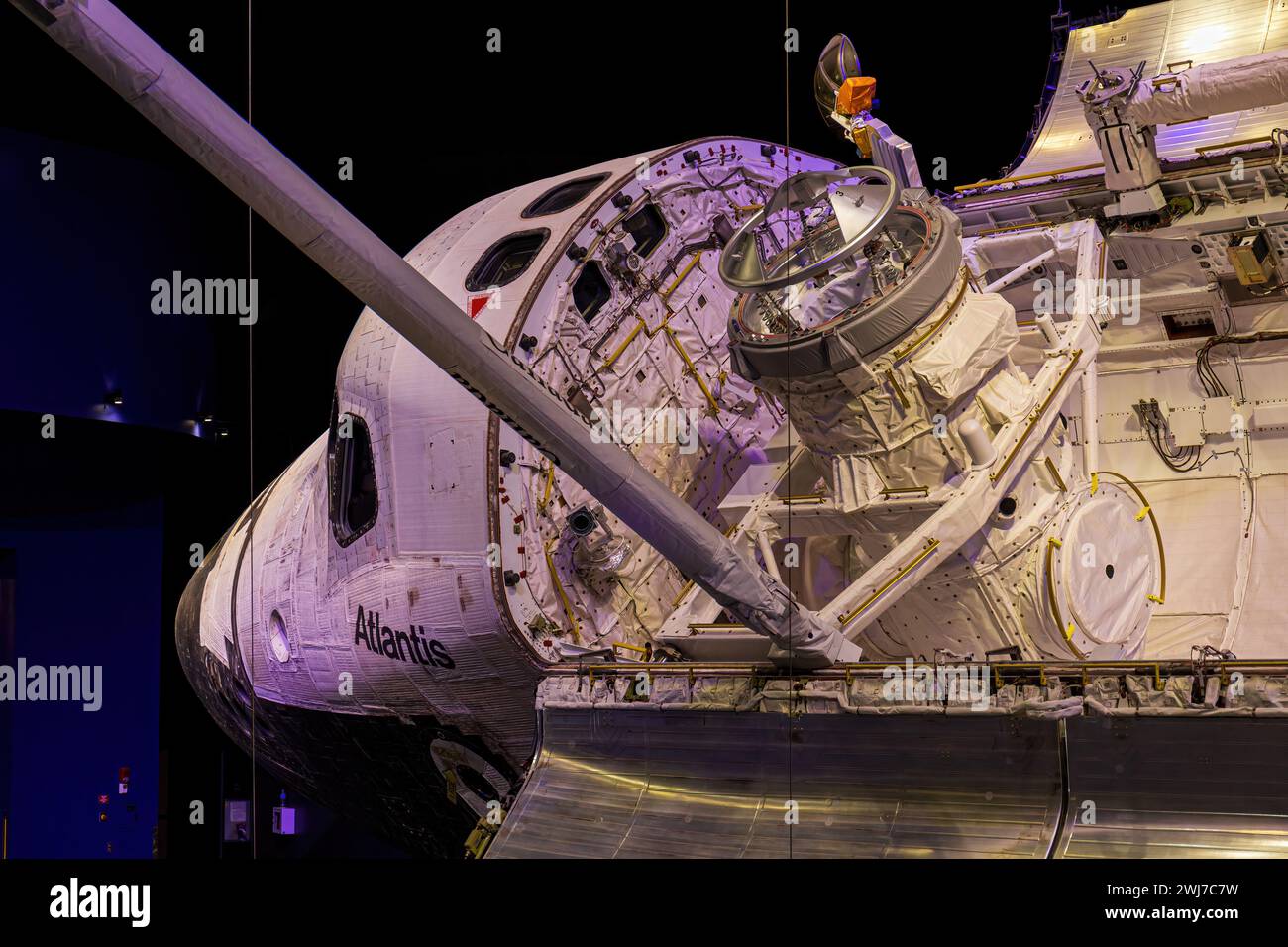 KENNEDY SPACE CENTER, FLORIDA, USA -MAY, 2014: Space Shuttle Atlantis which is exhibited at the visitor complex of Kennedy Space Center, United States Stock Photo