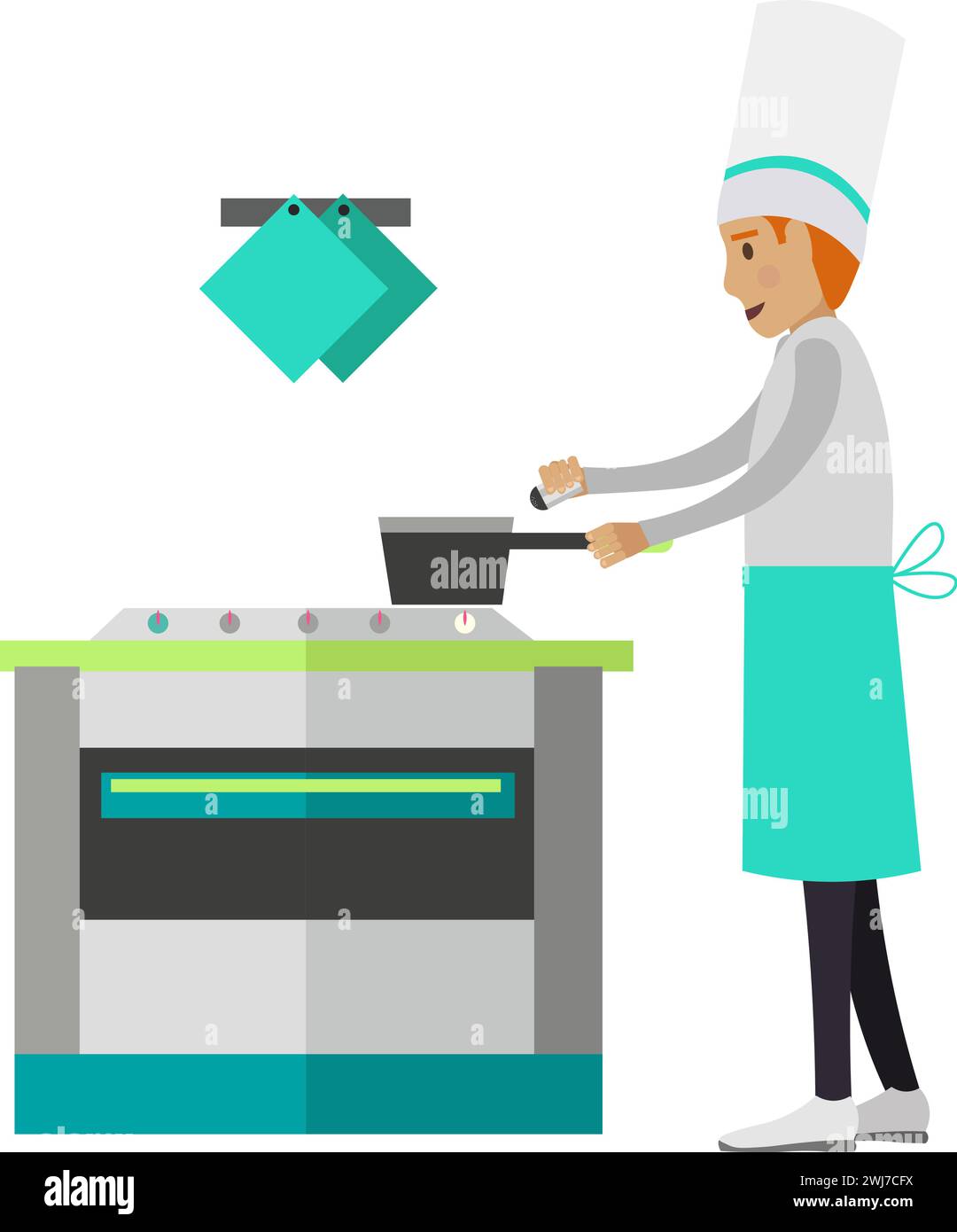 Boiling water on stove Stock Vector Images - Alamy