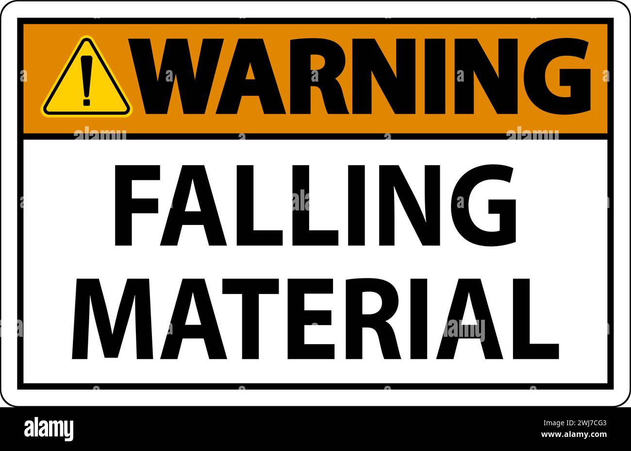 Warning Sign Falling Material Stock Vector