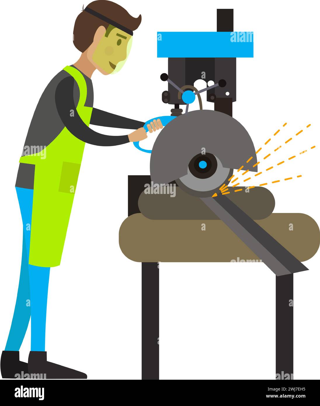 Cutting machine operator Stock Vector Images - Alamy