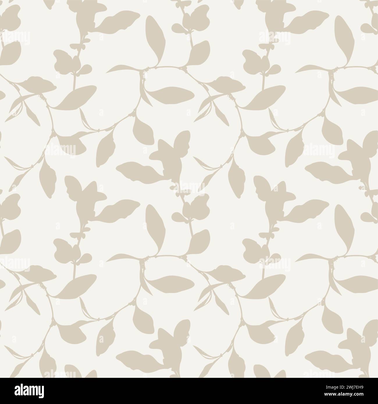 Botanical Seamless Pattern Leaves, Branches Motifs Stock Vector Image ...