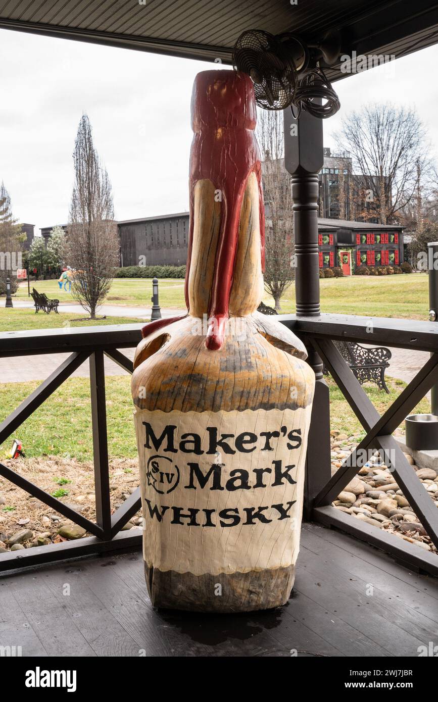 Loretto, Kentucky - January 26, 2024: View of the Star Hill Farm, Makers Mark Bourbon Whiskey distillery and campus along the bourbon trail in rural K Stock Photo