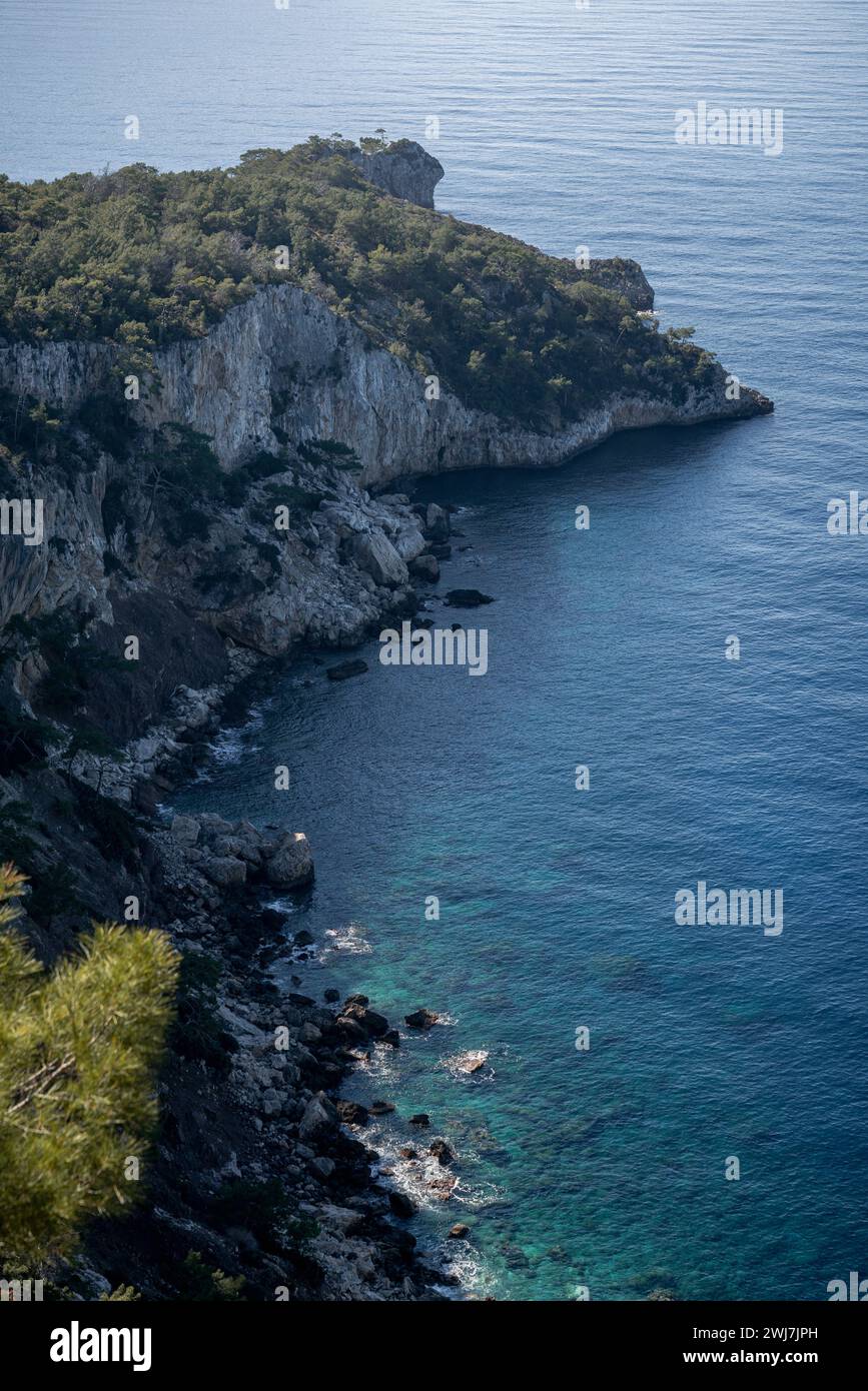 Journey to Paradise: Hiking the Lycian Way from Kabak to the Turquoise Shores of Paradise Beach Stock Photo