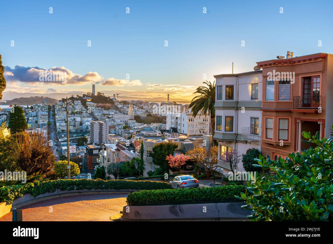 The crookedest street in the world Lombard Street. San Francisco is