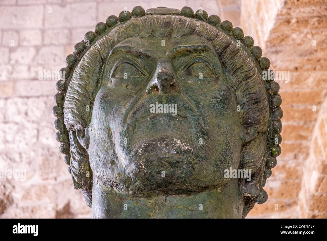 Eraclio head  ( colosso di Barletta) at the plaster cast gallery of the Norman Swabian Castle ( Castello Normanno Svevo), Bari, Puglia region, (Apulia Stock Photo