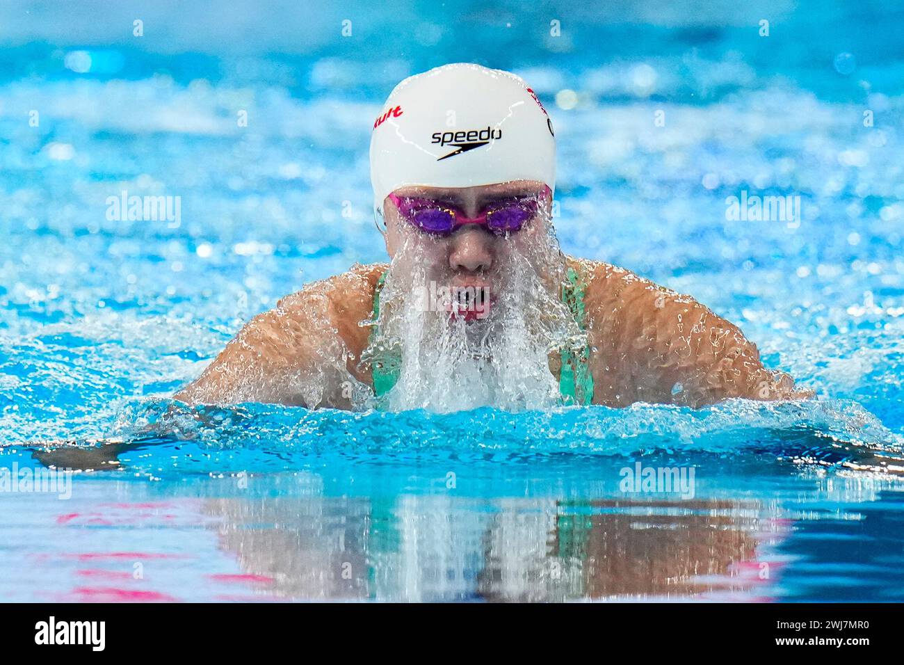 Tang Qianting of China competes in the women's 100meter breaststroke