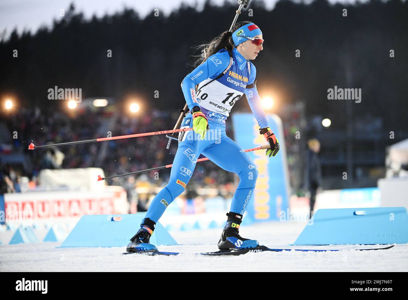 NOVE MESTO NA MORAVE, CZECH REPUBLIC 20240213Italy's Lisa Vittozzi during the women's 15 km distance during the Biathlon World Cup in the Czech Republic. Photo: Fredrik Sandberg / TT / Code 10080 Stock Photo