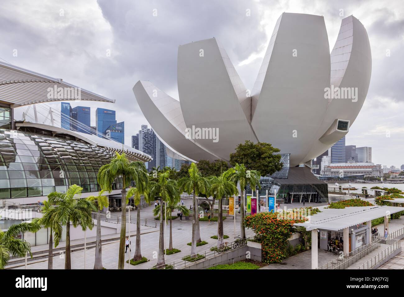 The ArtScience Museum at Marina Bay waterfront in Singapore Stock Photo