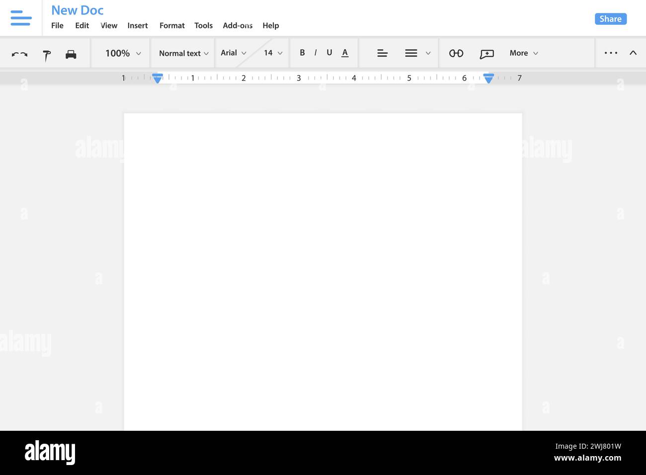 Text editor interface template. Software editing and program toolbar ...