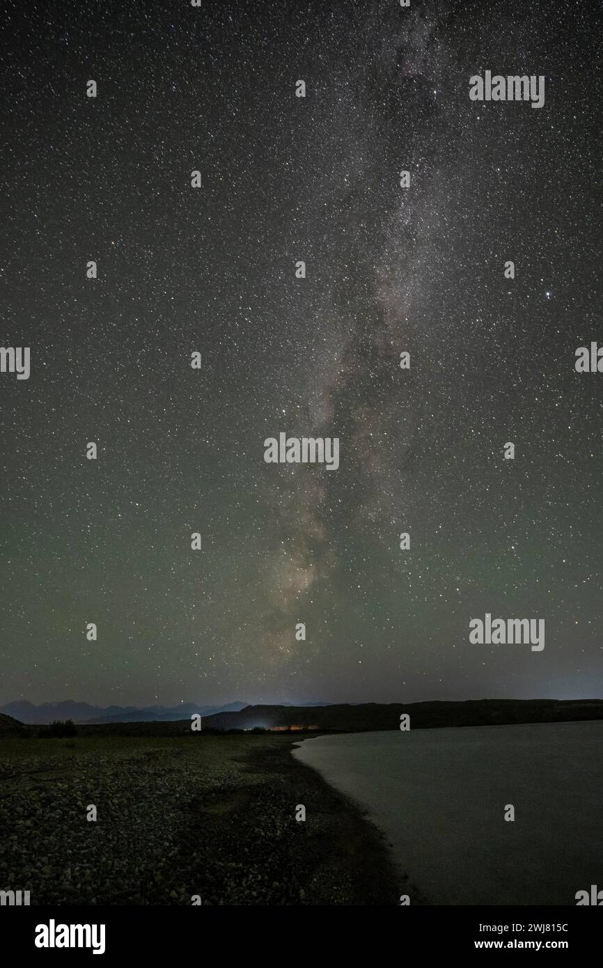 Night shot, Milky Way at Lake Issyk Kul, Kyrgyzstan Stock Photo - Alamy