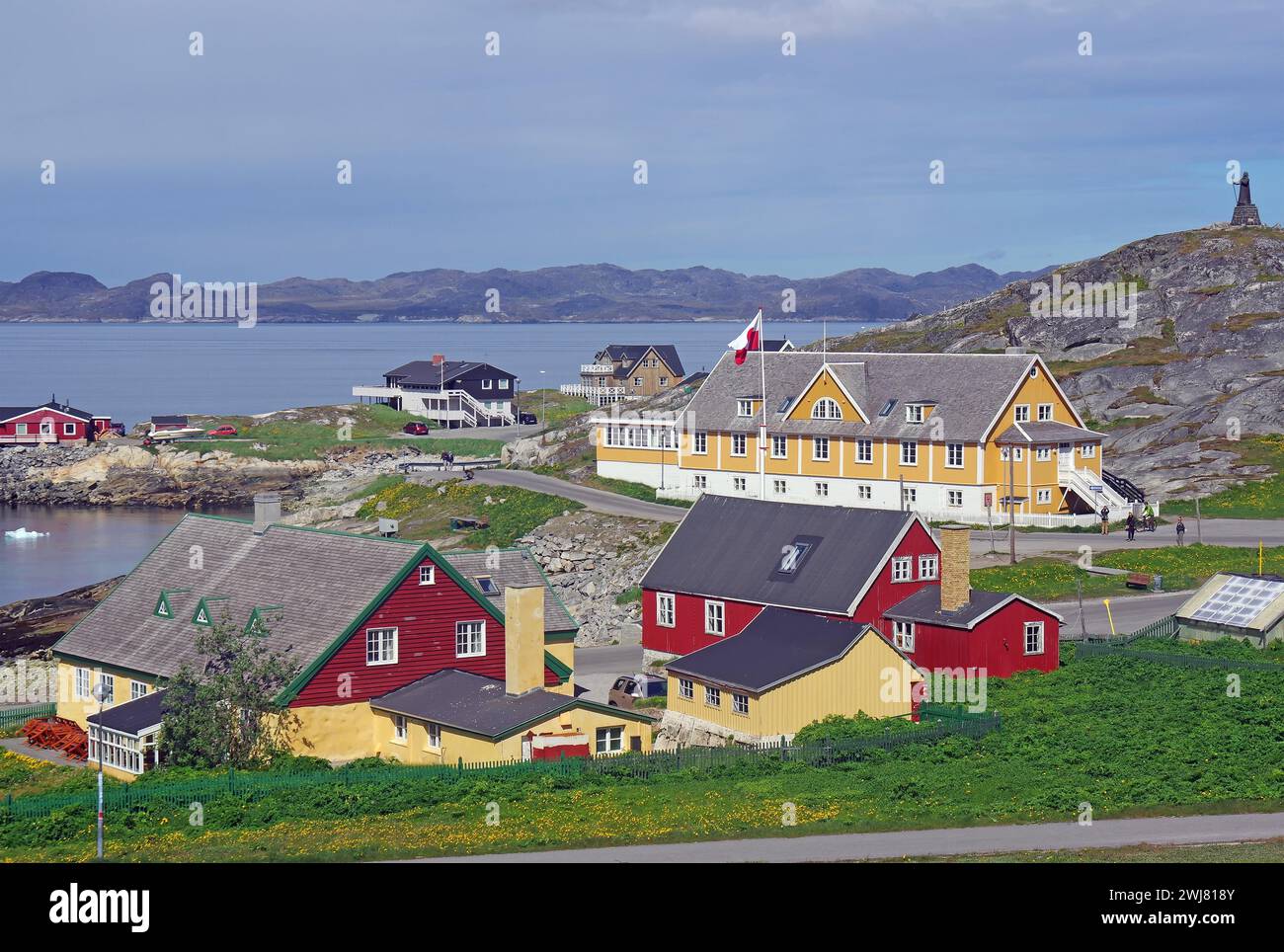 Old town of Nuuk, Greenlandic capital, Greenland, Denmark Stock Photo