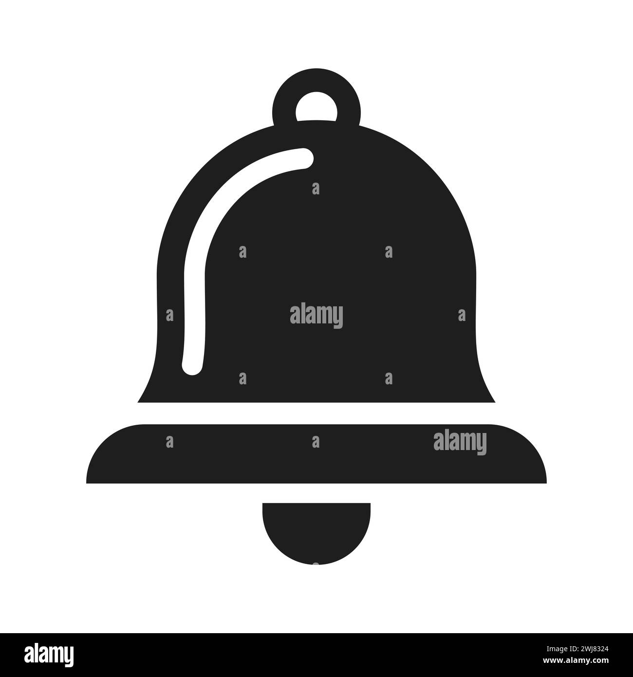 Bell icon. Bell symbol. Black icon of bell isolated on white. Vector ...