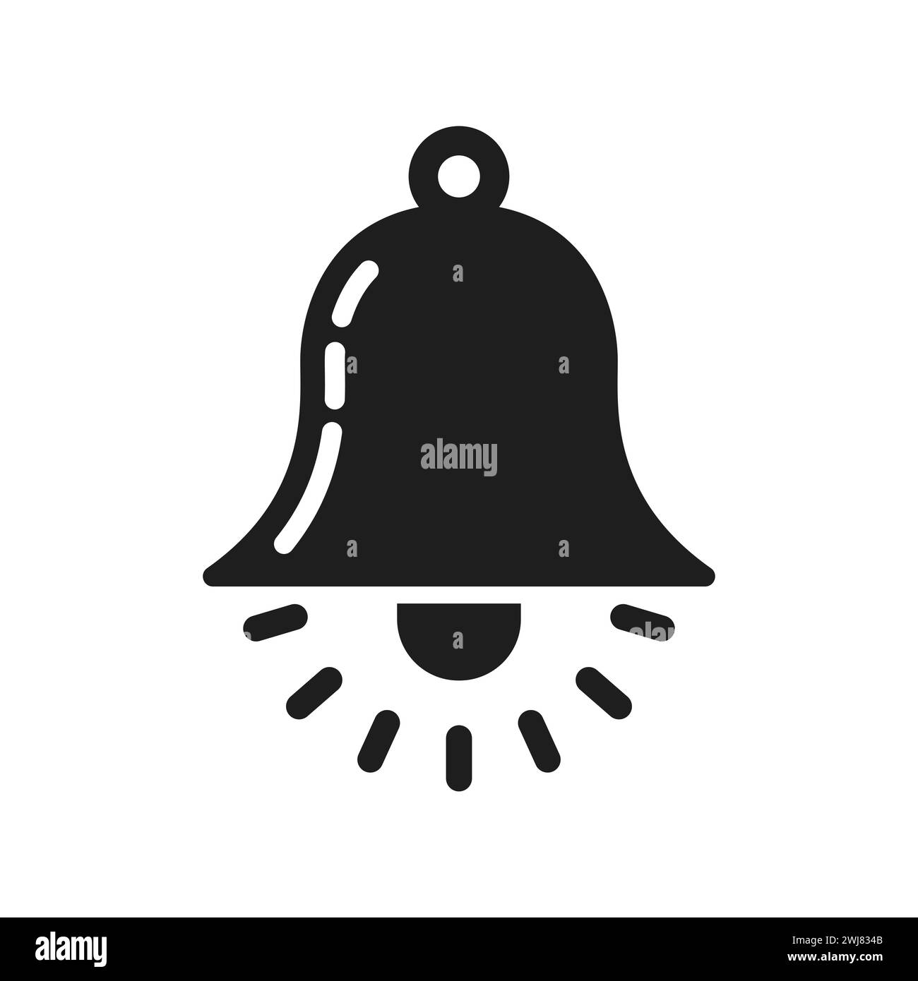 Bell icon. Bell symbol. Black icon of bell isolated on white. Vector ...