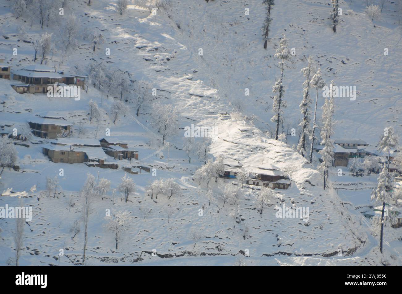 sunny day after heavy snow fall in naran kaghan images Stock Photo