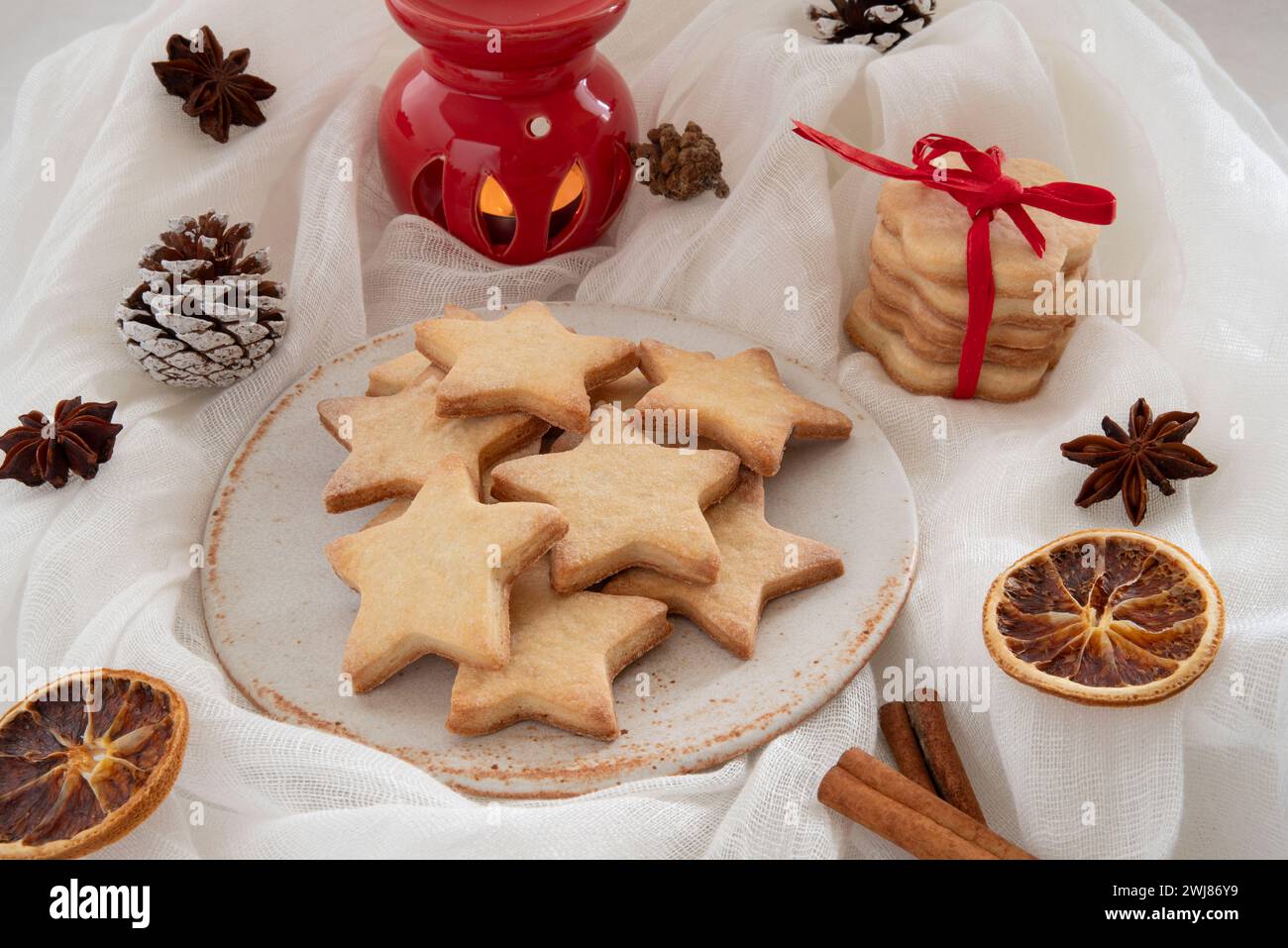 Tasse de café et biscuits pour la Saint-Valentin Stock Photo
