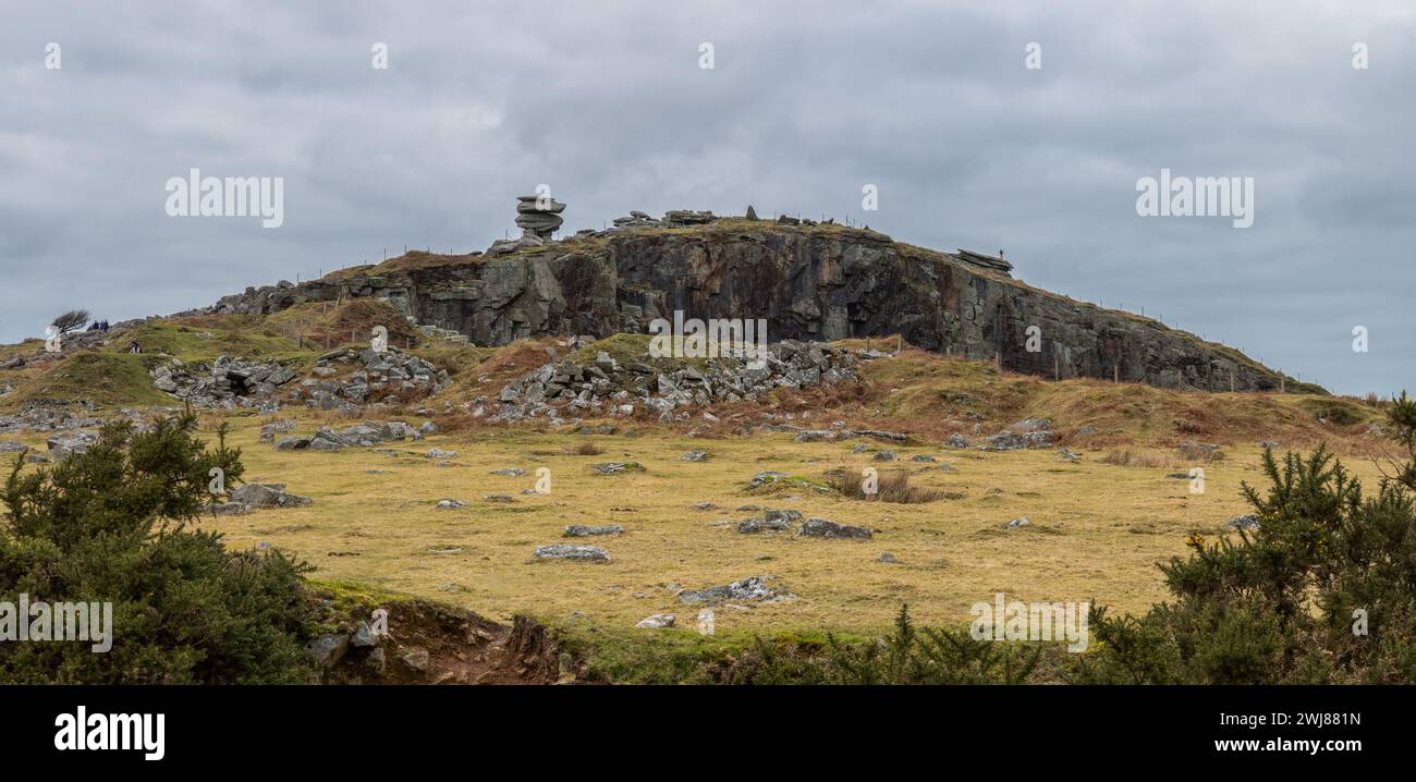 The Cheesewring, granite tor on Stowes’ Hill, Bodmin Moor near Minions ...