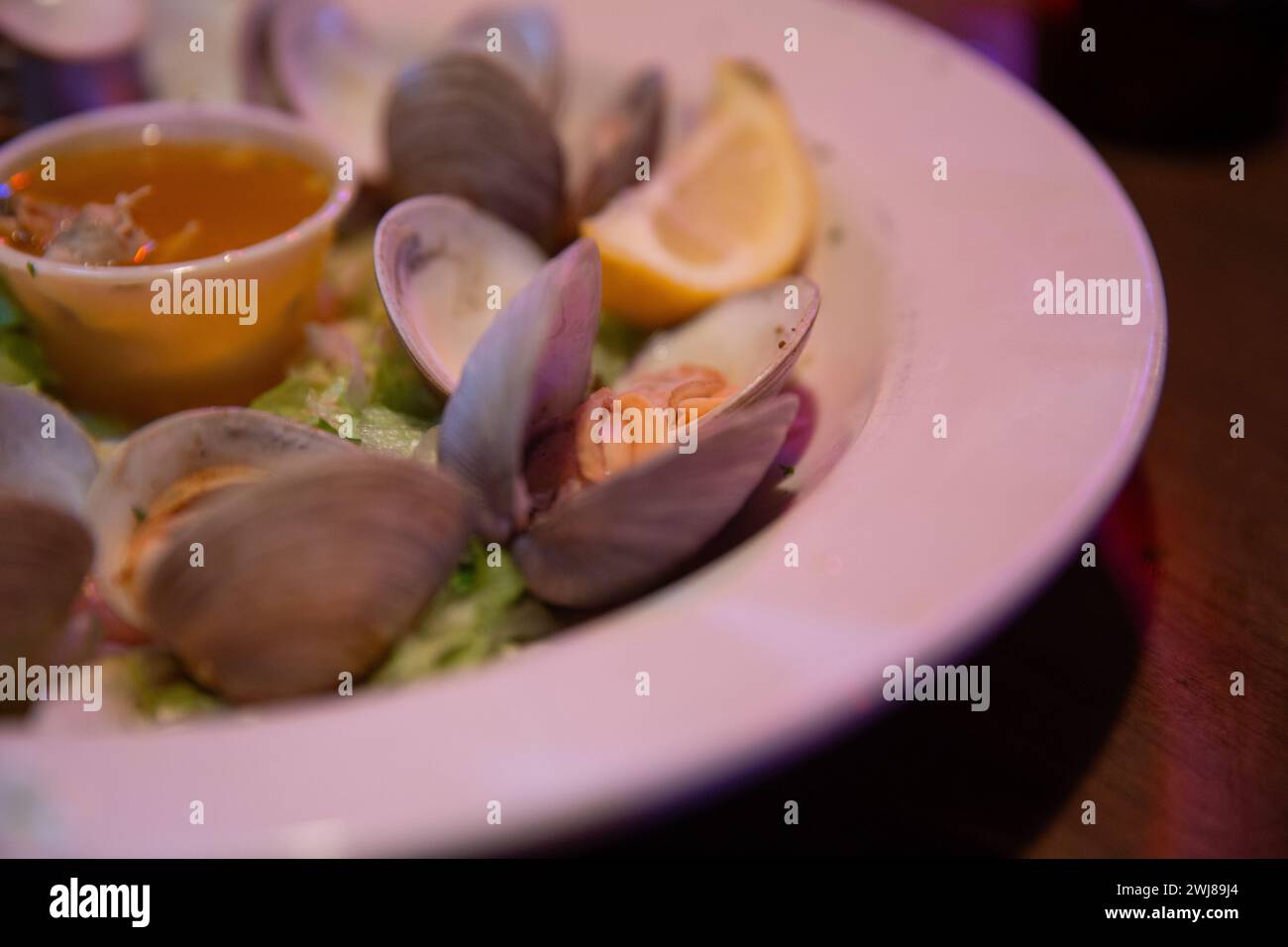 Steamed Clams with Drawn Salted Butter Stock Photo Alamy