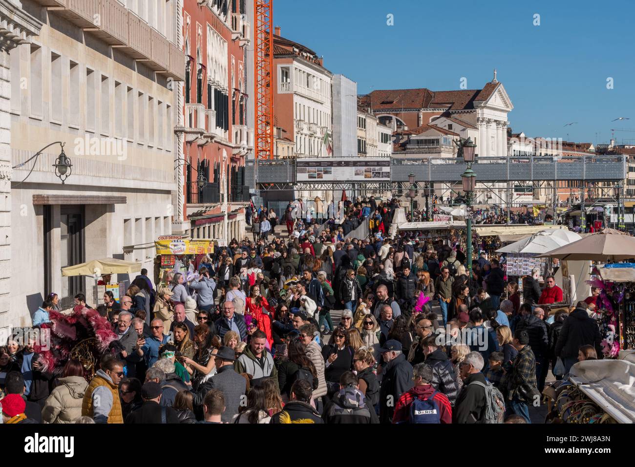 Venice, Italy - February 13th, 2024: Overcrowded San Marco Square with ...