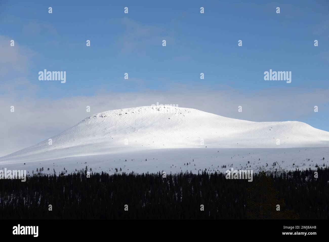 Scandinavian mountain snow covered above the tree line. Shot in Sweden, Scandinavia Stock Photo