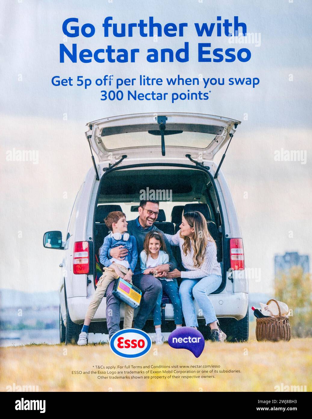Magazine advertisement for Esso petrol and Nectar points. Stock Photo