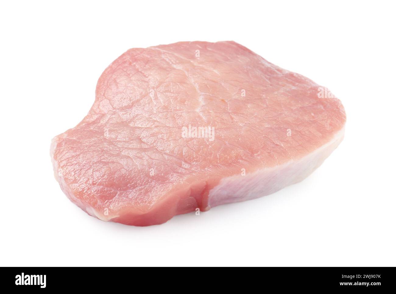 Piece of raw pork isolated on white Stock Photo - Alamy