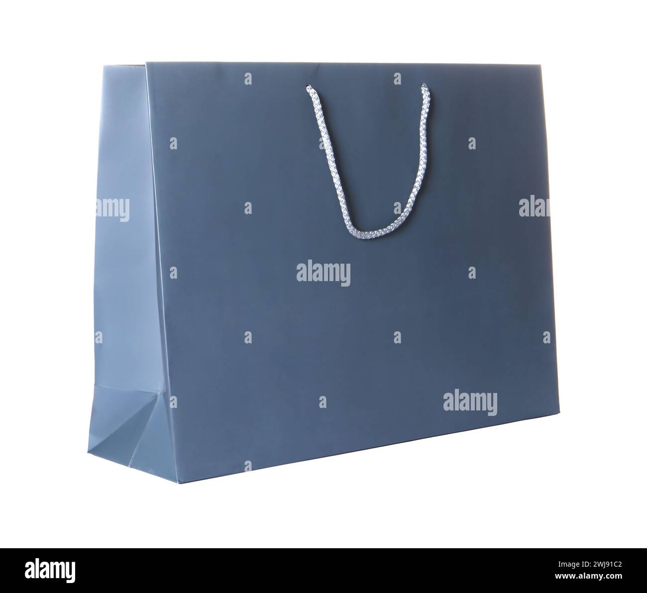 One grey shopping bag isolated on white Stock Photo - Alamy