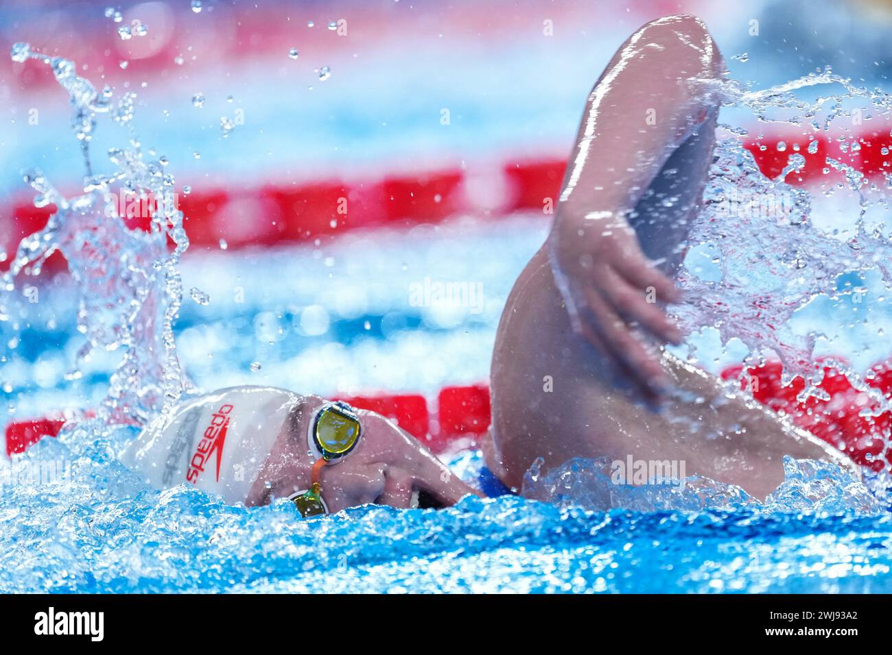 Doha, Qatar. 13th Feb, 2024. Li Bingjie of China competes during the ...