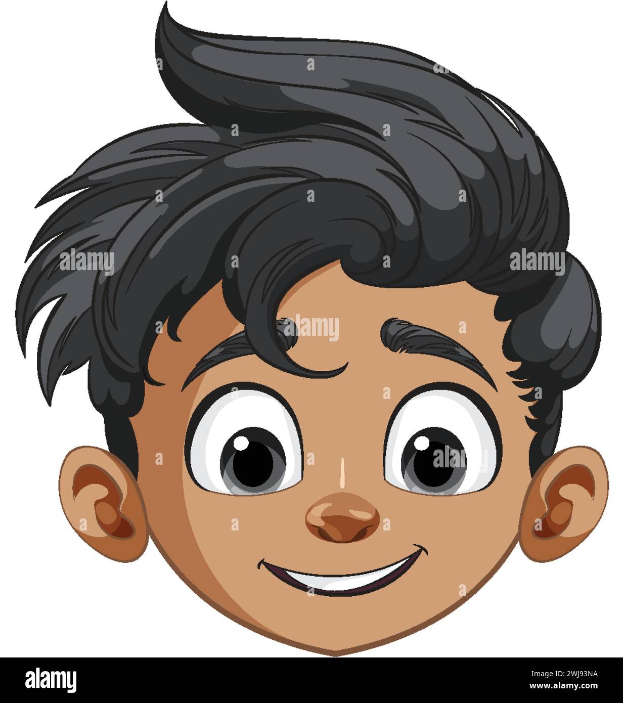 Vector illustration of a happy young boy smiling Stock Vector Image ...
