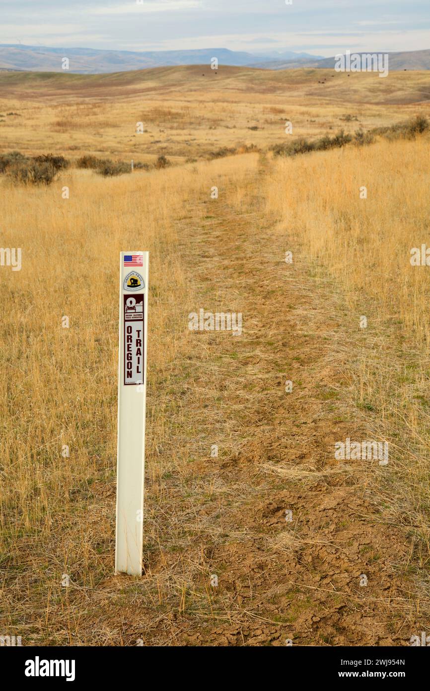 Birch Creek trail ruts, Oregon Trail National Historic Trail, Vale District Bureau of Land Management, Oregon Stock Photo