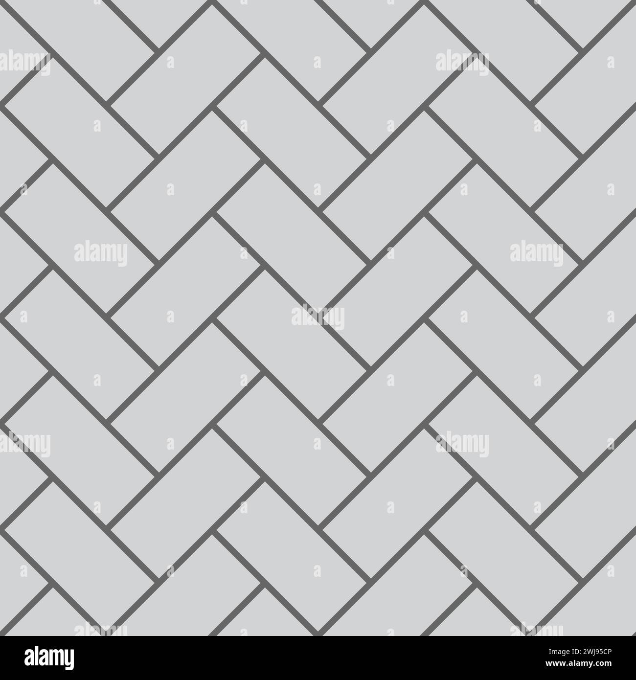 Herring bone cobblestone paving pattern, grey tile. Vector garden or park street or sidewalk flooring, pavement blocks or granite bricks top view Stock Vector