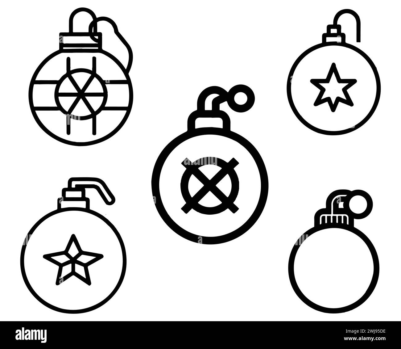 Set of bomb icon vector on white background stock illustration Stock ...