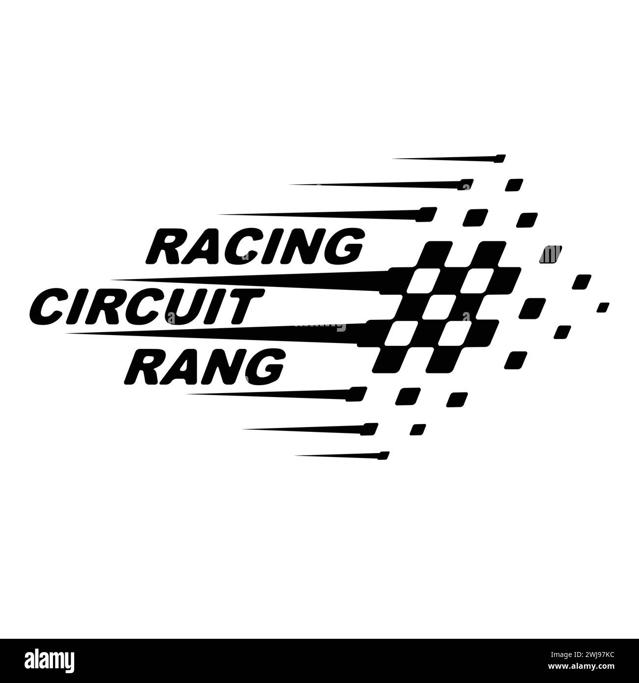 Race checkered square halftone Stock Vector