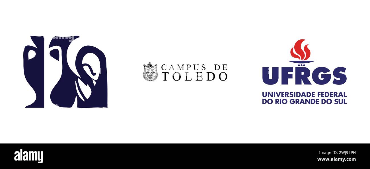 COLEGIO NATIVIDAD DE NUESTRA SENORA, UFRGS, UNIVERSIDAD TOLEDO. vector logo on isolated background Stock Vector