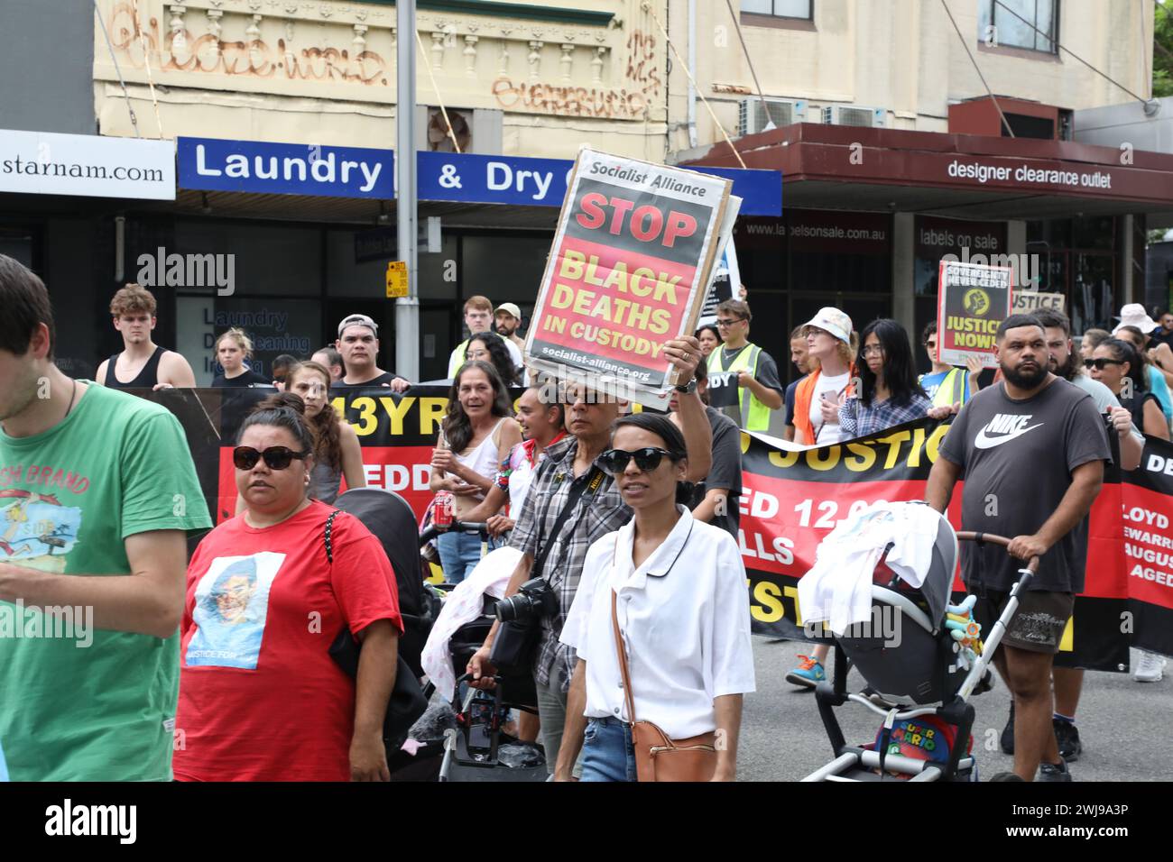 Sydney, Australia. 14 February 2024. Supporters assembled in Waterloo ...