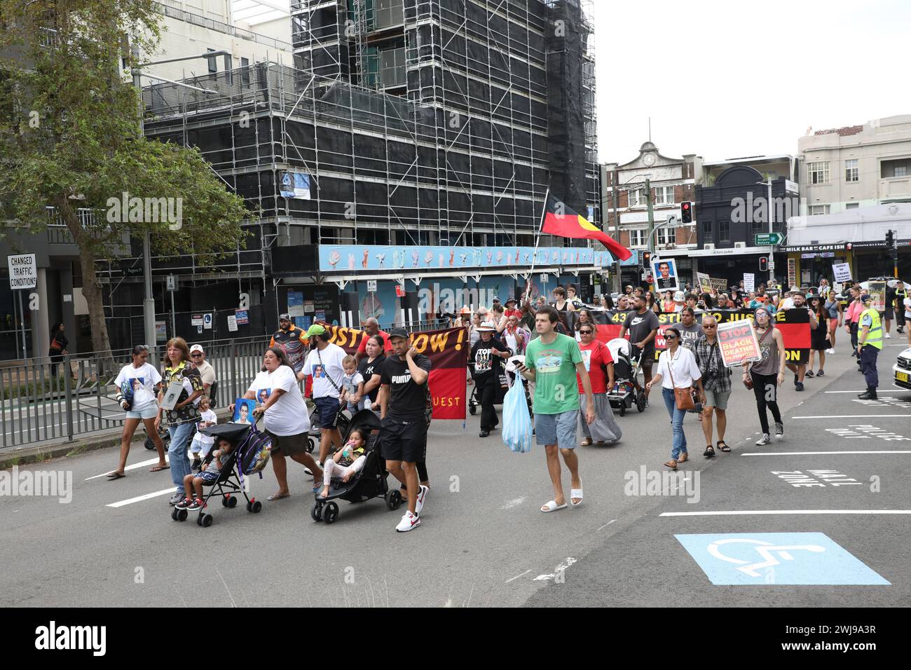 Sydney, Australia. 14 February 2024. Supporters assembled in Waterloo ...