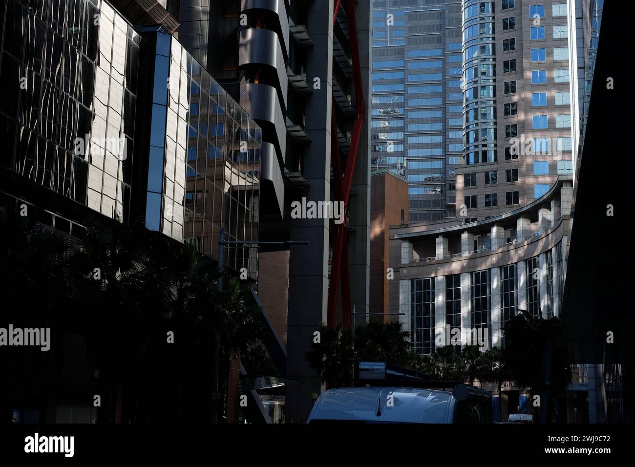 Layers of Sydney CBD Architecture, 8 Chifley Square office tower, Stock Photo